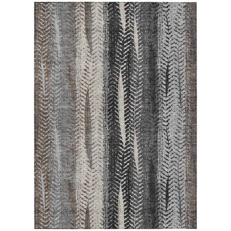 Machine Washable Indoor/ Outdoor Chantille Modern Imprints Rug