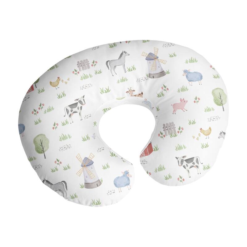 Farm Animals Nursing Breastfeeding Pillow Cover Case Pillow Not Included- Watercolor Farmhouse Barn Horse Cow Pig Gender Neutral