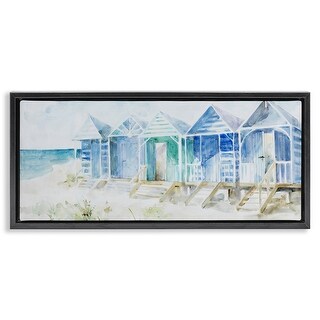 Stupell Beach Cabins in a Row Framed Floater Canvas Wall Art Design By ...