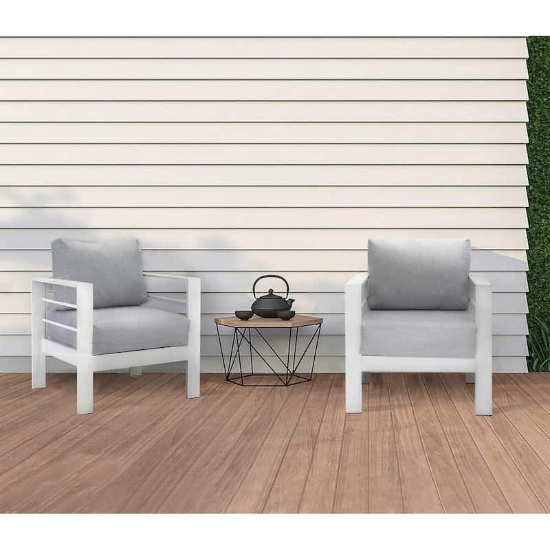 Royalcraft 2 PCS Aluminum Outdoor Armchair - White