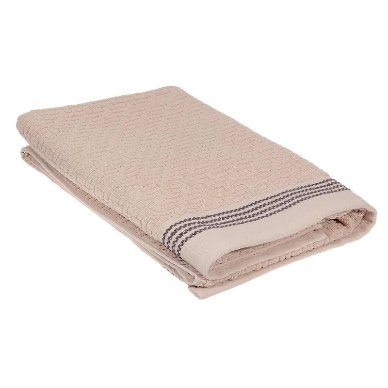 Luxury Stitch Bath Towel (27 X 50) (Taupe) Set of 2 Bed Bath
