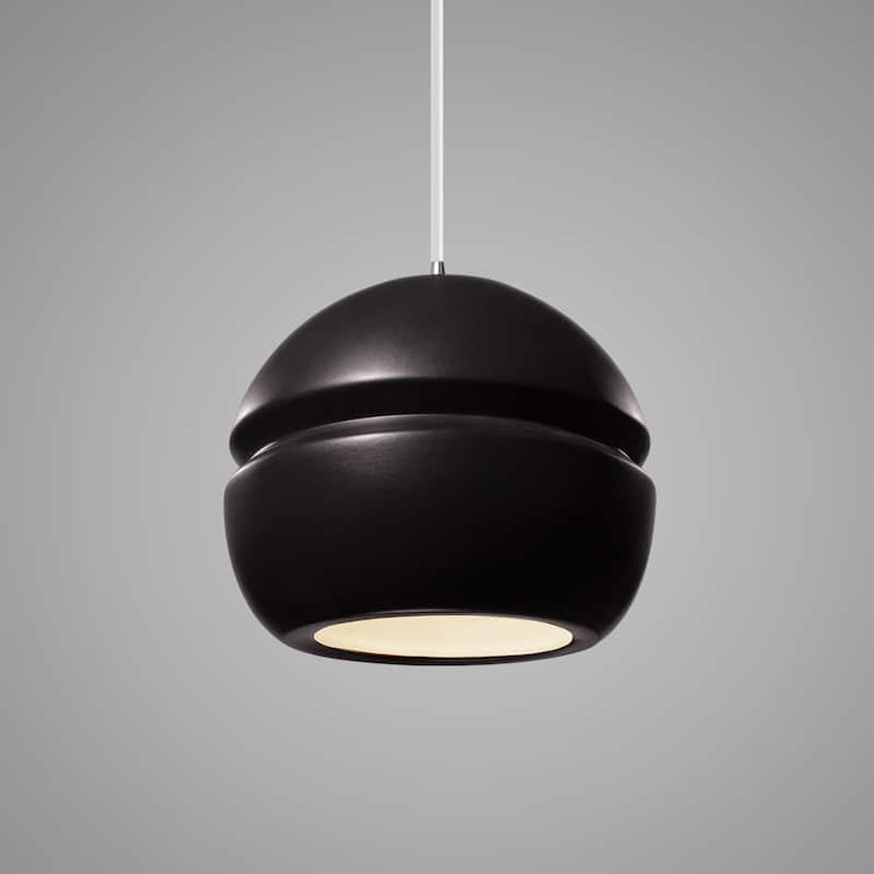 Carson Carrington Sallebacka Small Matte Black Pendant - Polished Chrome, Carbon Matte Black, White