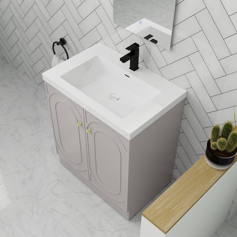 ARTCHIRLY 24/30/36 Inch Bathroom Vanity with Sink, Freestanding Bathroom Vanity with Soft Close Door and Adjustable Shelf