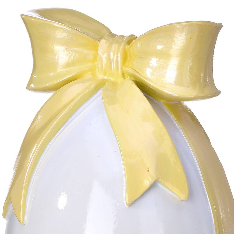 7.5" Resin Egg With Bowtie