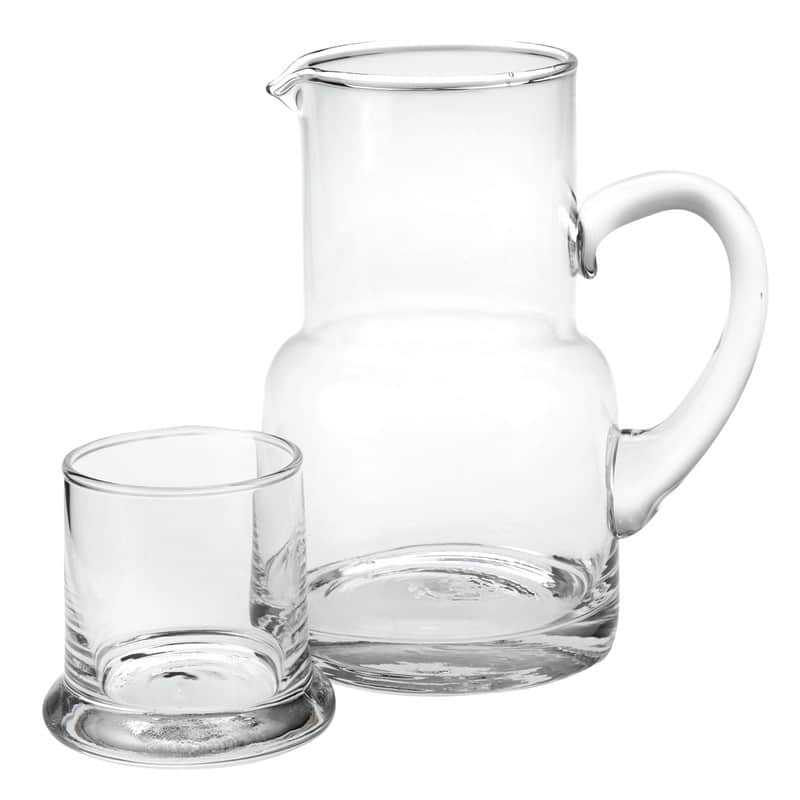 Long Island 2 Pc Glass Bedside or Desktop Carafe Set 10 oz. H7" - Clear - 2 Piece
