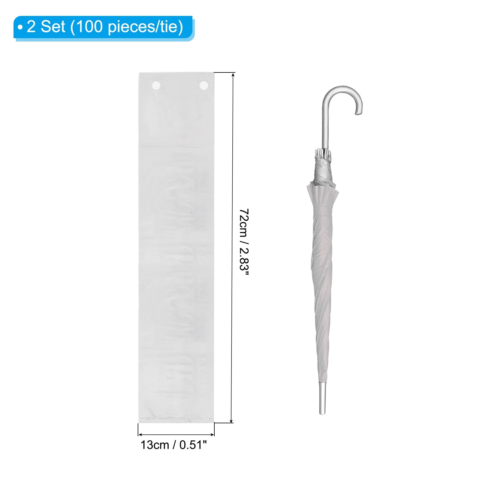 Disposable Wet Umbrella Bags for Wet Umbrellas - Clear