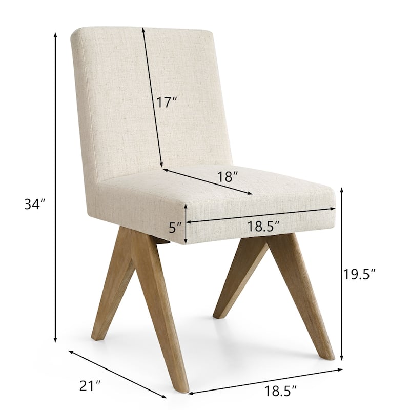 Linen Mid Century Modern Dining Chair