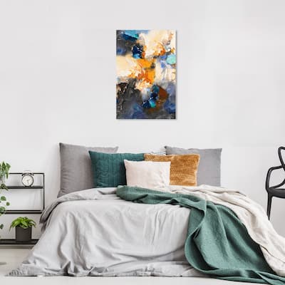 Wynwood Studio Abstract Expressive II White and Vanilla Modern & Contemporary Wall Art Canvas Print