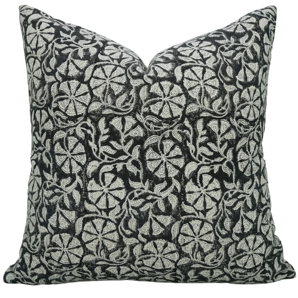 Linen Farmhouse Block print pillow Cover - Rudraksh