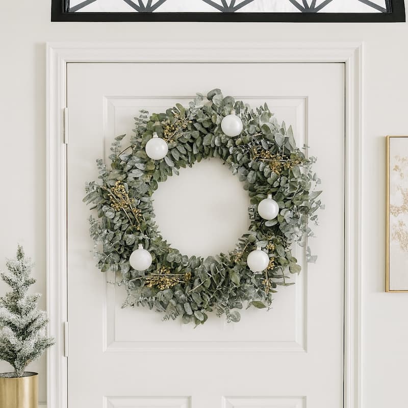 Preserved Decorative Real Dried Eucalyptus Wreath - Green
