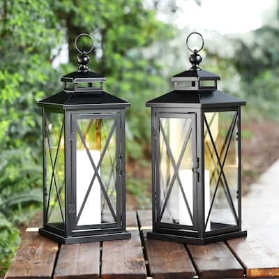 SAFAVIEH Lighting Lirio Outdoor Lantern - 7" W x 7" D x 21" H