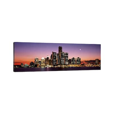 iCanvas "Night Skyline Detroit MI" by Panoramic Images Canvas Print