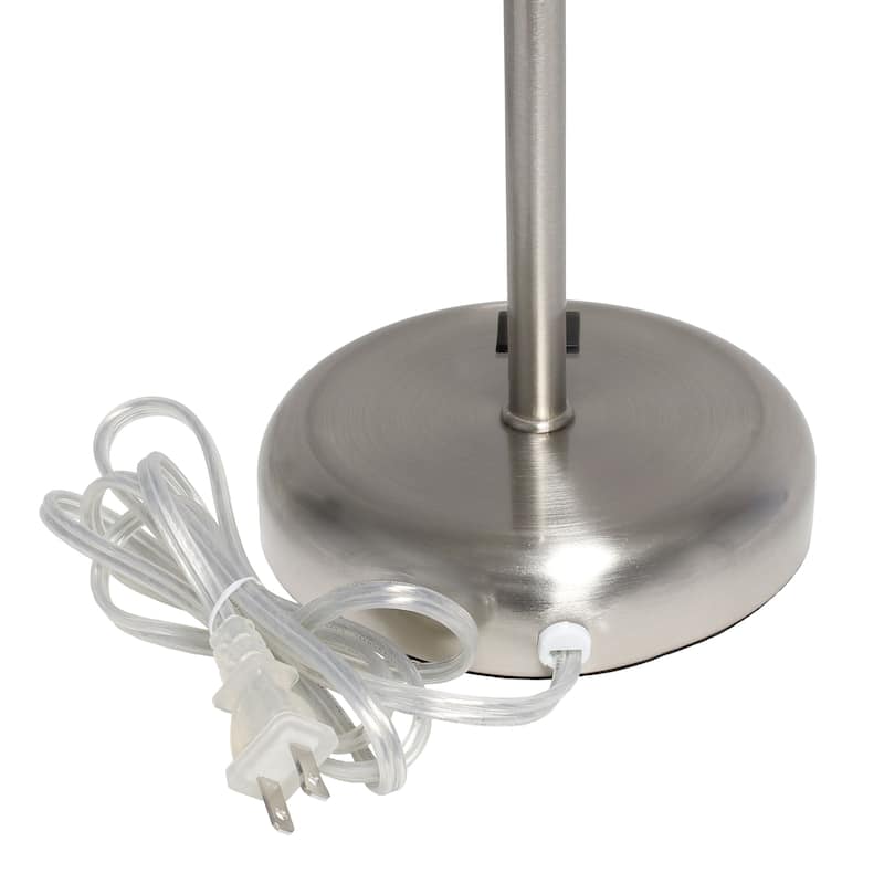 White Stick Lamp with USB charging port and Fabric Shade