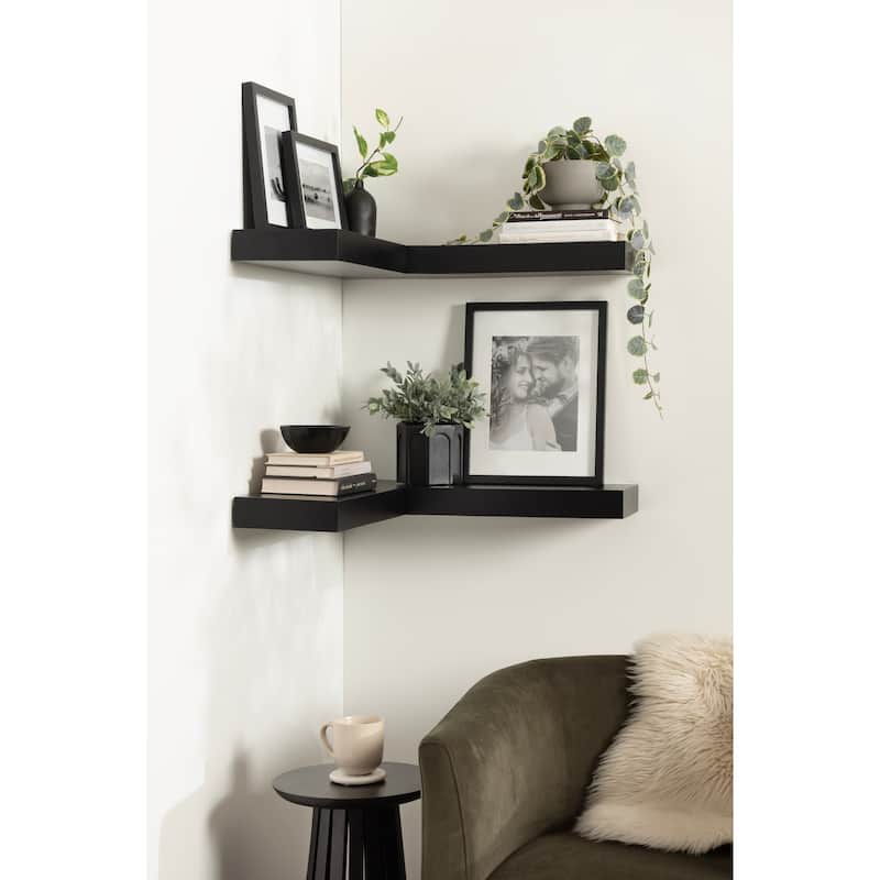 Kate and Laurel Havlock Wood Shelf Set