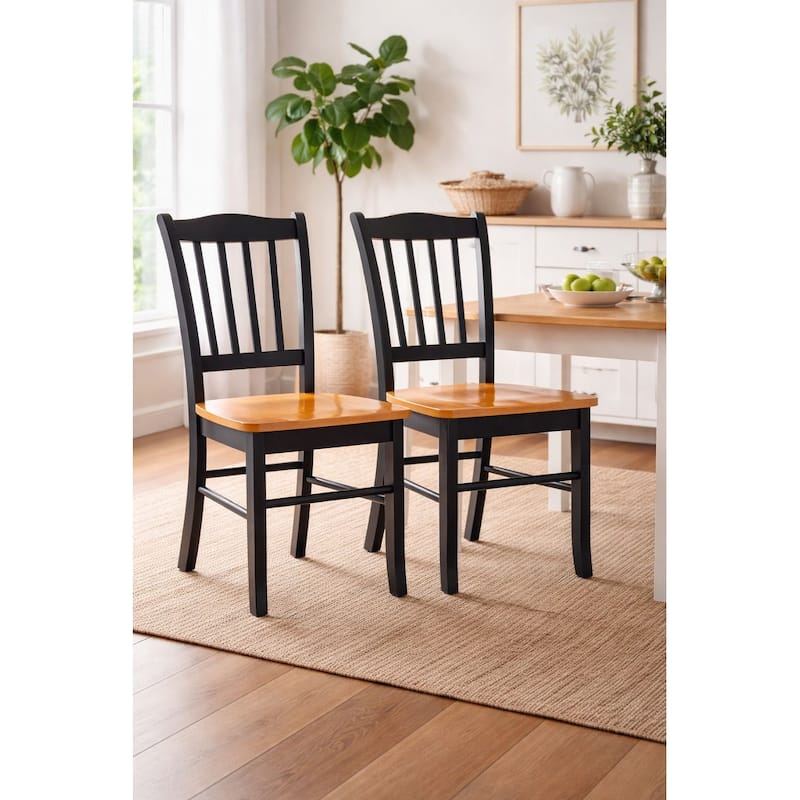 Shaker Side Dining Chairs (Set of 2) - Black/Oak
