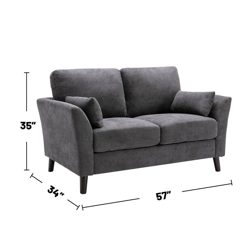 3 Piece Woven Fabric Sofa Loveseat Chair Living Room Set