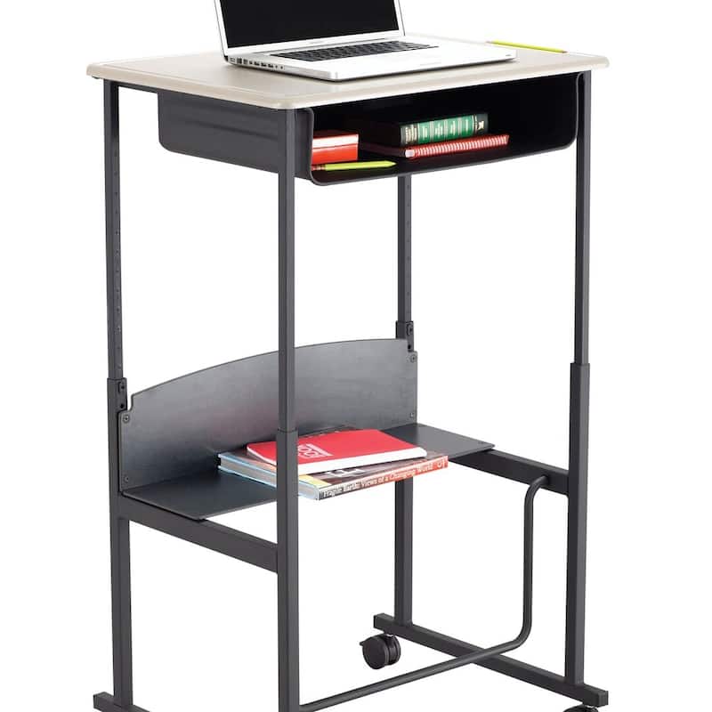 Alphabetter Sit or Stand Student Desk with Swinging Footrest