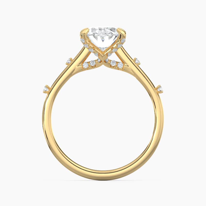 Auriya 14k Gold Petite Diamond Station Oval Lab Grown Engagement Ring 1.00 to 5.00 ct. tw. (F-G, VS)