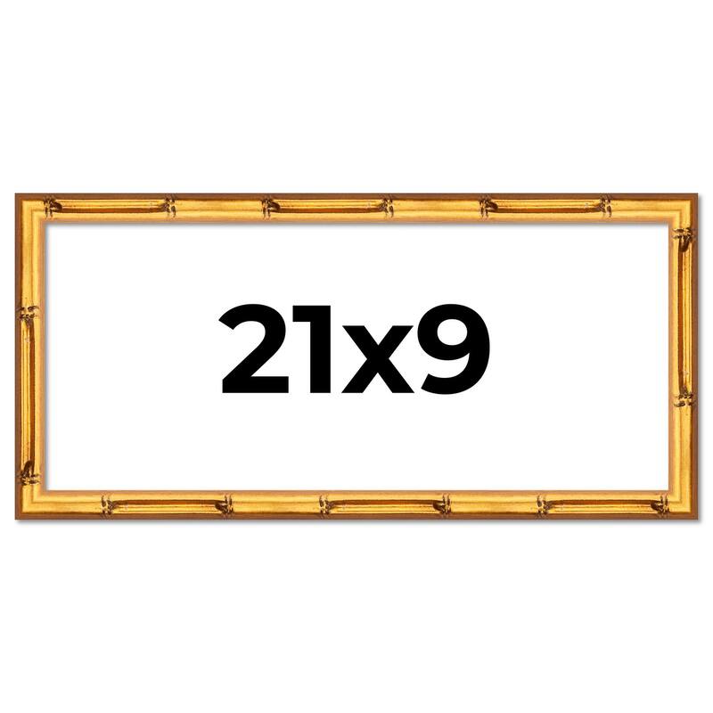 21x9 Frame Gold Bamboo Picture Frame Modern Photo Frame Includes UV Acrylic Shatter Guard Front Acid Free Foam Backing Board