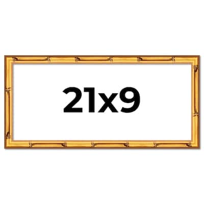 21x9 Frame Gold Bamboo Picture Frame Modern Photo Frame Includes UV Acrylic Shatter Guard Front Acid Free Foam Backing Board