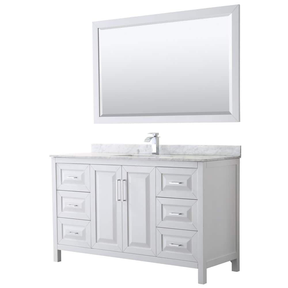 Wyndham Collection Daria 60" Free Standing Single Vanity Set with MDF