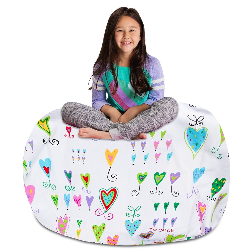 Kids' Stuffed Animal Storage Bean Bag Chair Cover or Toy Organizer