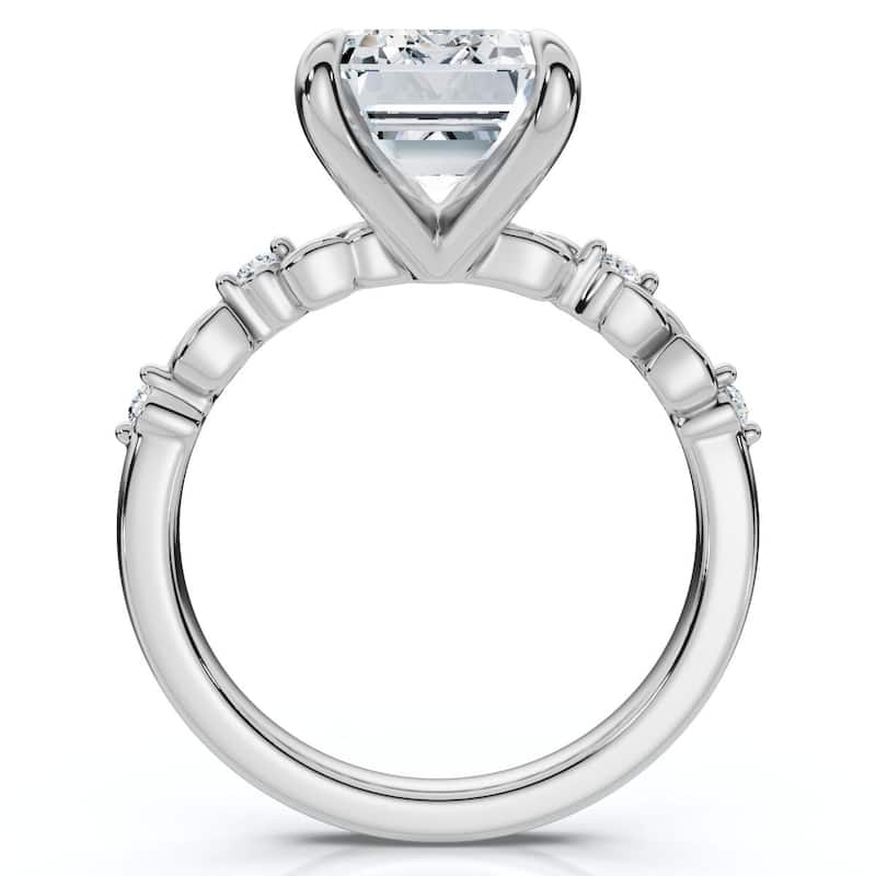 Certified 4.05Ct Emerald Cut Diamond Engagement Ring Gold or Pt Lab Grown