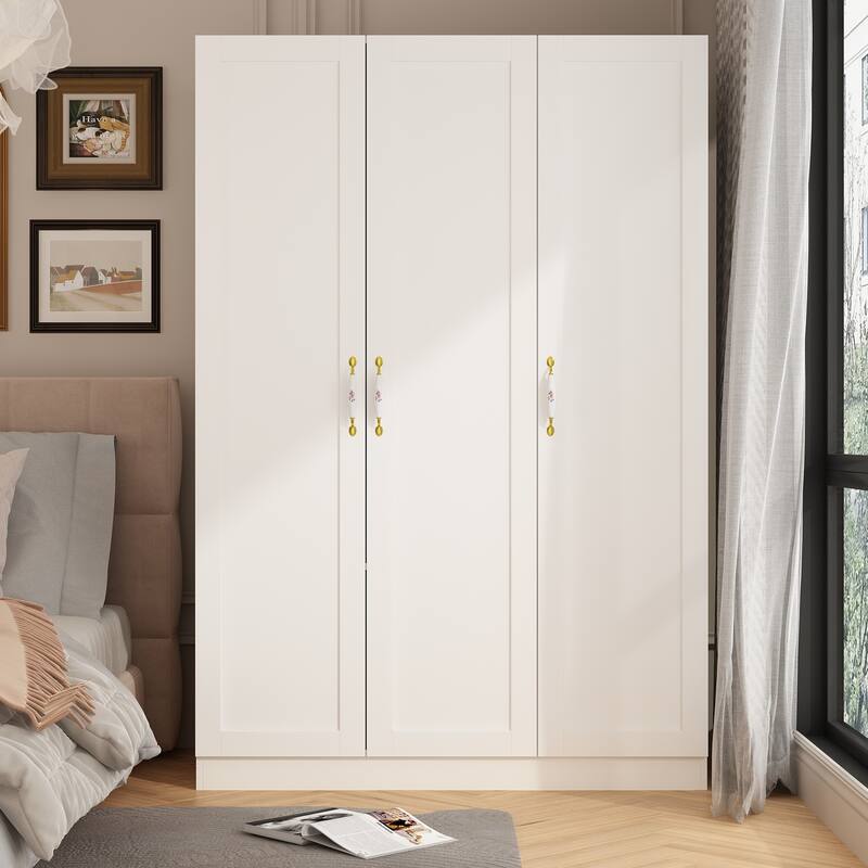 Kerrogee Grand Wardrobe/Armoire/Closet , 47.2" W x 69.7" H x 18.3" D - White
