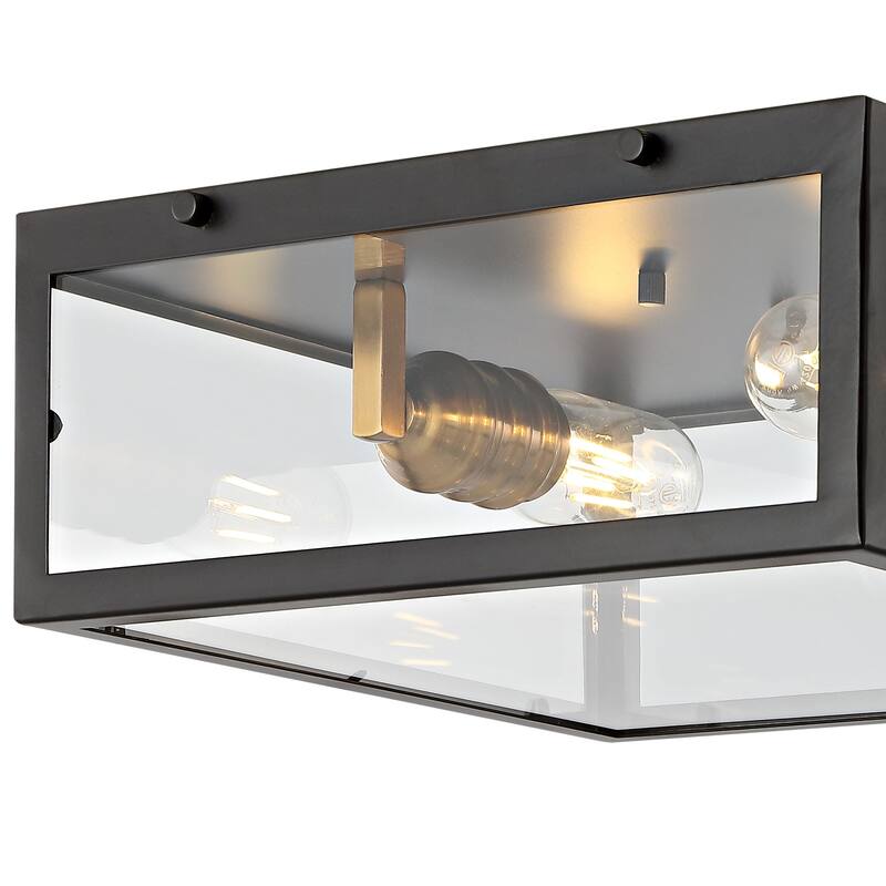Alma 12" Metal/Glass LED Flush Mount, by JONATHAN Y