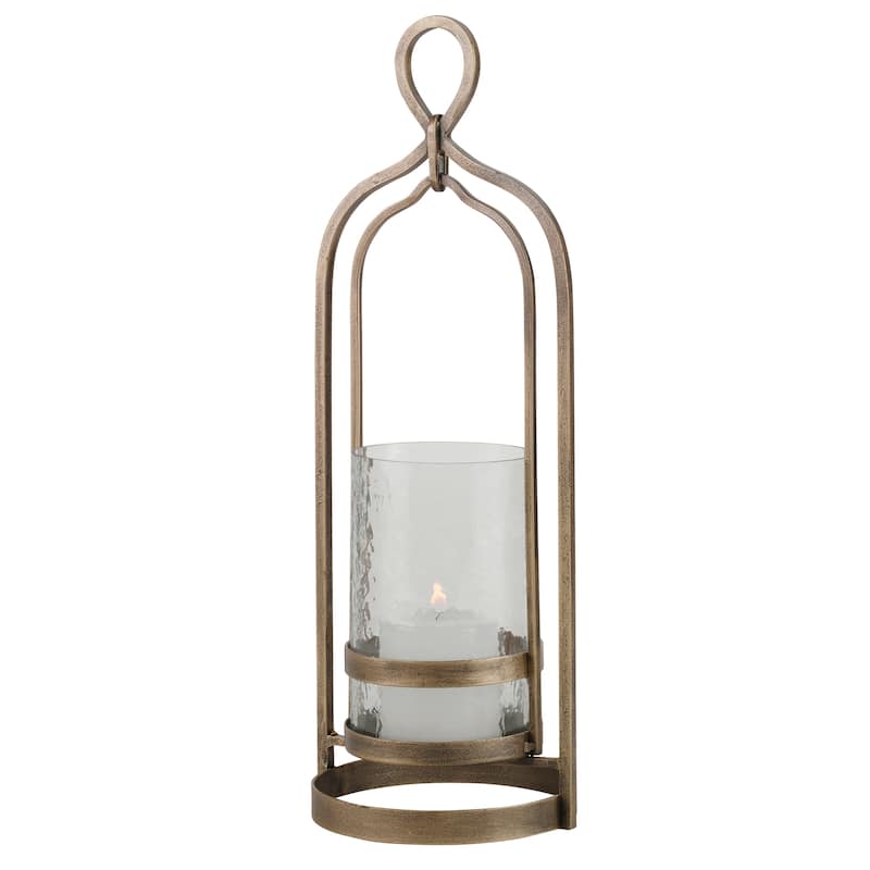 Uttermost Shepherd Brass Candleholder - 7"W x 19.5"H x 6.5"D