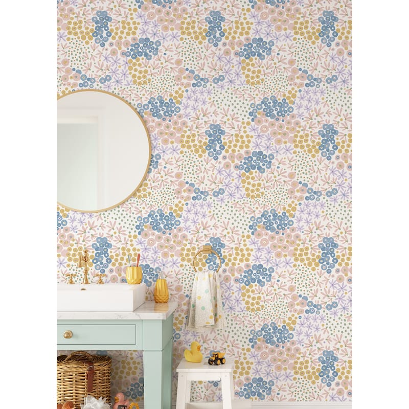 NuWallpaper Floral Bunch Multi Bright Peel & Stick Wallpaper