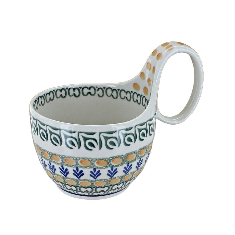 Blue Rose Polish Pottery 845 Ceramika Artystyczna Soup Mug
