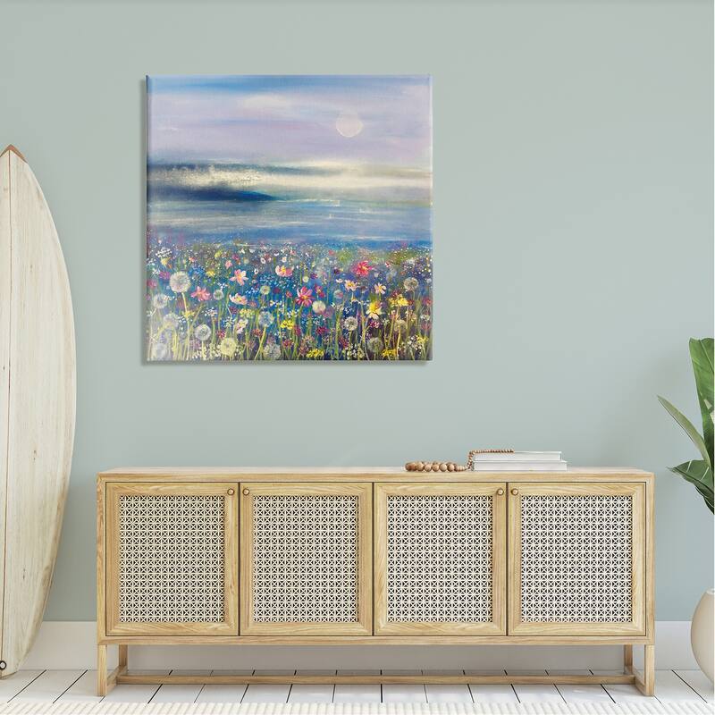 Stupell Moonlit Lake Meadow Stretched Canvas Wall Art, Design by Emma Catherine Debs