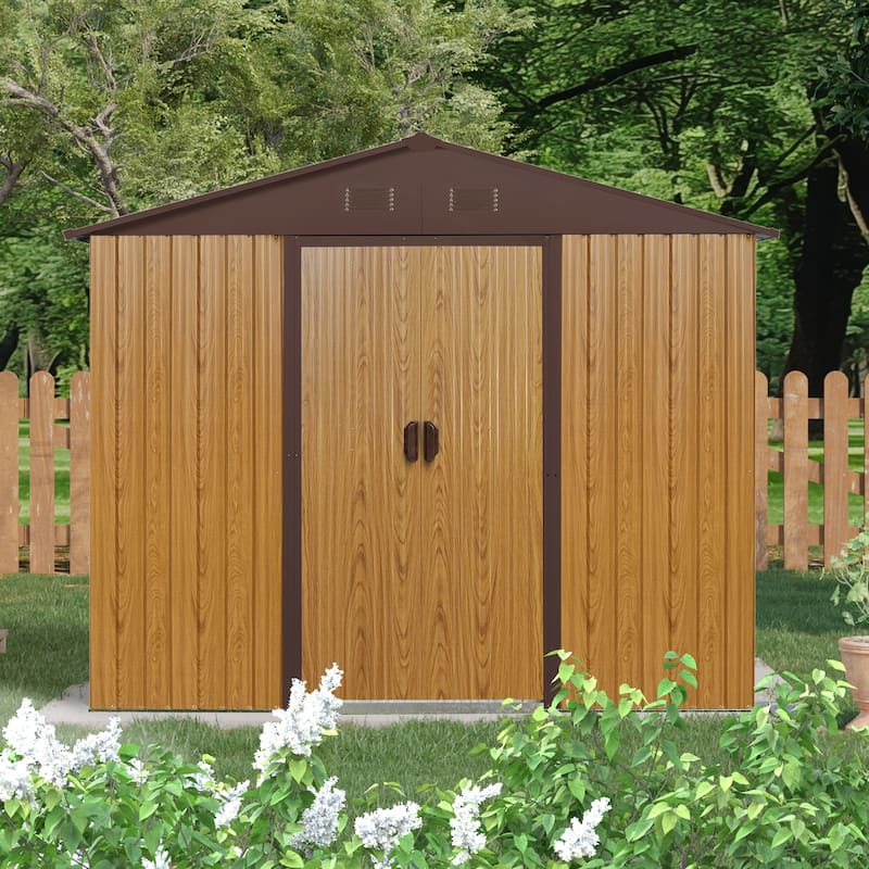 Waterproof Garden Shed Tool Shed Pet Shed Rust-resistant Metal Storage Shed with Lockable Sliding Door