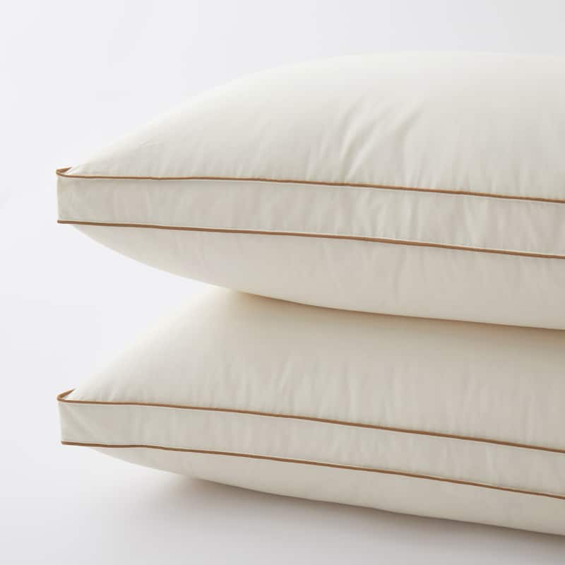 300TC Organic Cotton White Down Bed Pillow Medium Firm