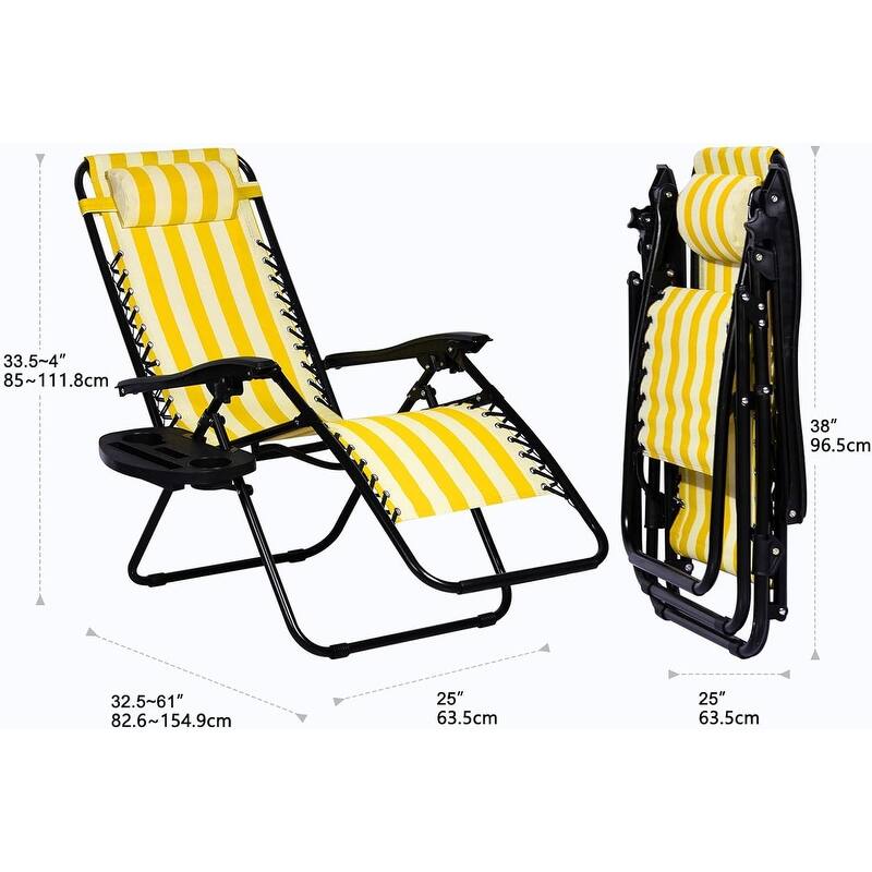 Set of 2 Relaxing Recliners Patio Chairs Adjustable Chair