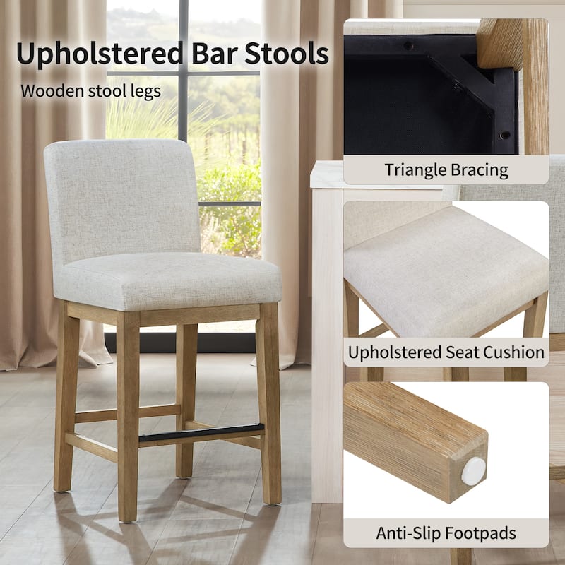 Modern 26" H Upholstery Counter Stools