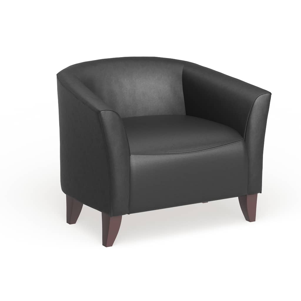 LeatherSoft Chair with Wood Feet - 33.5"W x 31"D x 29"H