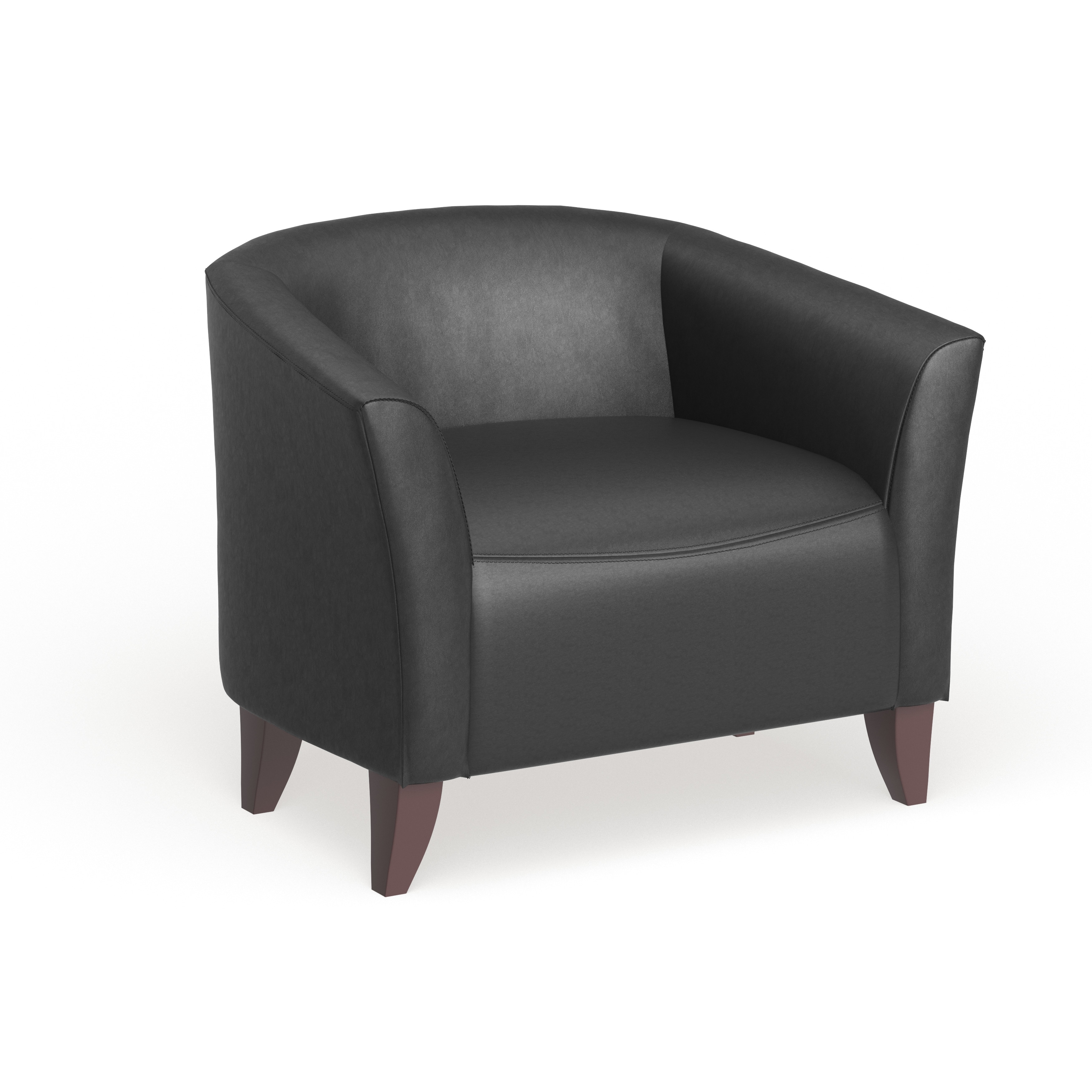 LeatherSoft Chair with Wood Feet - 33.5"W x 31"D x 29"H