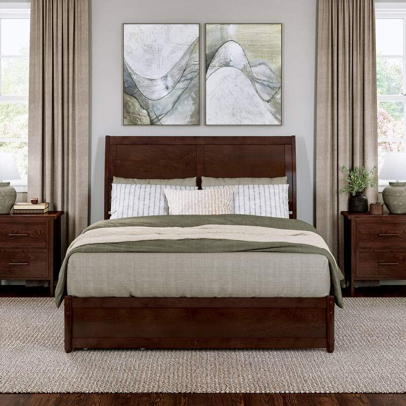 Andorra Platform Bed with Panel Footboard and Storage Drawers