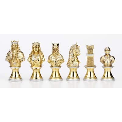 Veronese Design 2.95" H CHESS SET - MEDIEVAL WARRIOR Multicolor Zinc Alloy and Wood