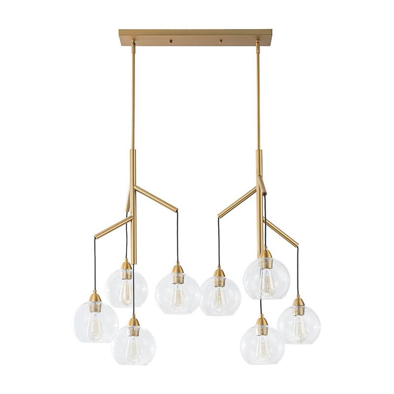 Modern Cluster Glass Bubble Dual Pendant Island Chandelier