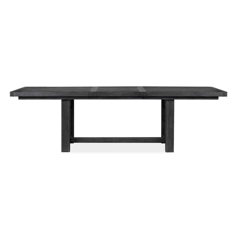 Magnussen Home Plum Creek Ravenwood Black Extendable Trestle Dining Table - 40''W x 80''D x 30''H