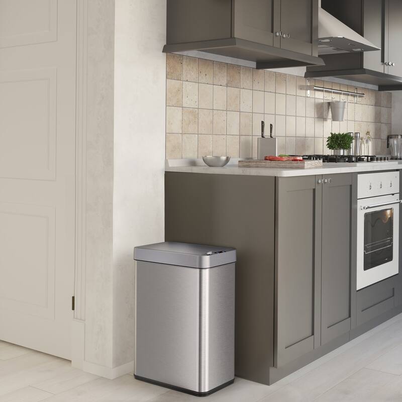 iTouchless 13 Gal Wings Lid Sensor Kitchen Trash Can