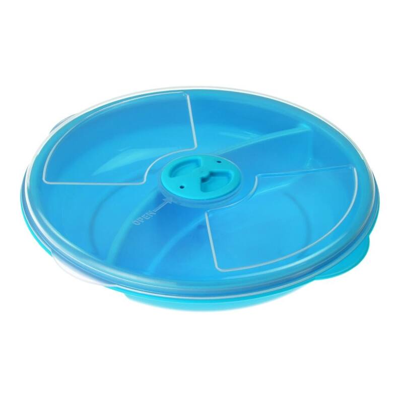 YBM Home Two Compartment Microwave Tray with Cover