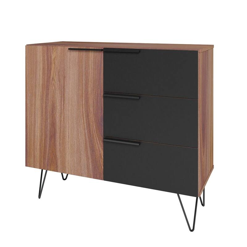 Manhattan Comfort Beekman 35.43 Sideboard with 2 Shelves - Black