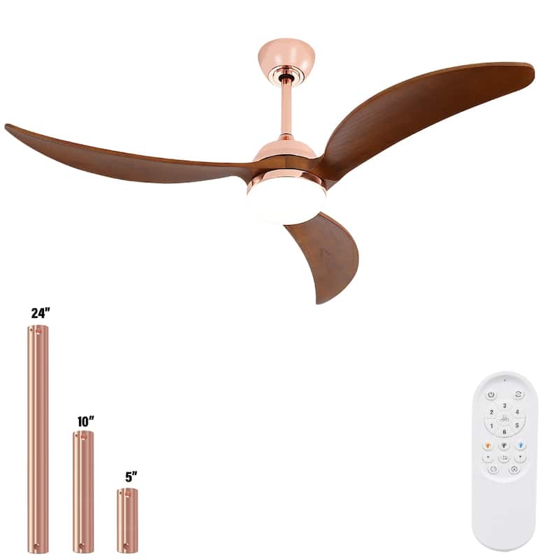 Sofucor 45 Inch Ceiling Fan with Light and Remote,Indoor/Outdoor with 3-Timer,Low Profile Quiet for Bedroom Living Room Patio