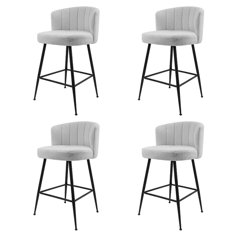 Upholstered Counter Height Barstools with Back Modern Chairs for Kitchen Island