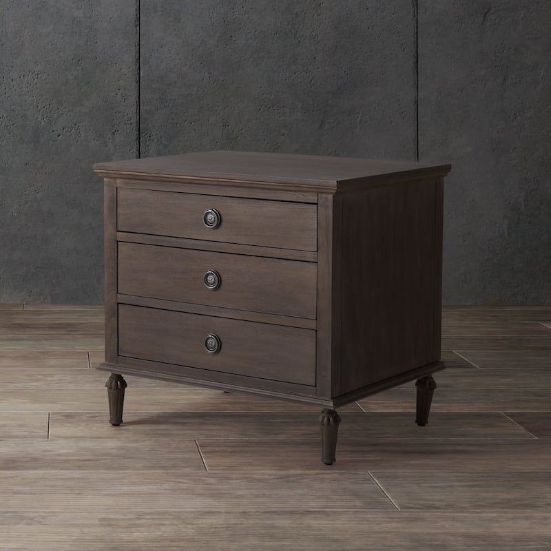 SAFAVIEH Couture Firyal 3-Drawer Wood Nightstand - Light Brown