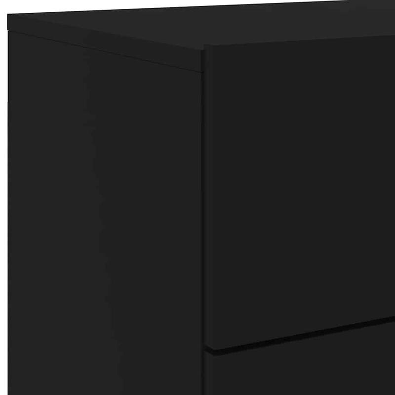 vidaXL Wall-mounted Nightstand Set of 2 Black Engineered wood Medium